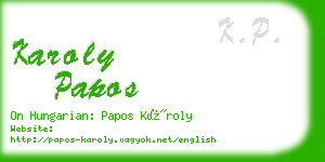 karoly papos business card